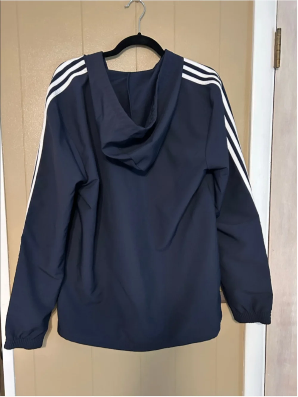 Adidas Men's Full-Zip Tracksuit Hoodie Navy White Size M Gym Sports